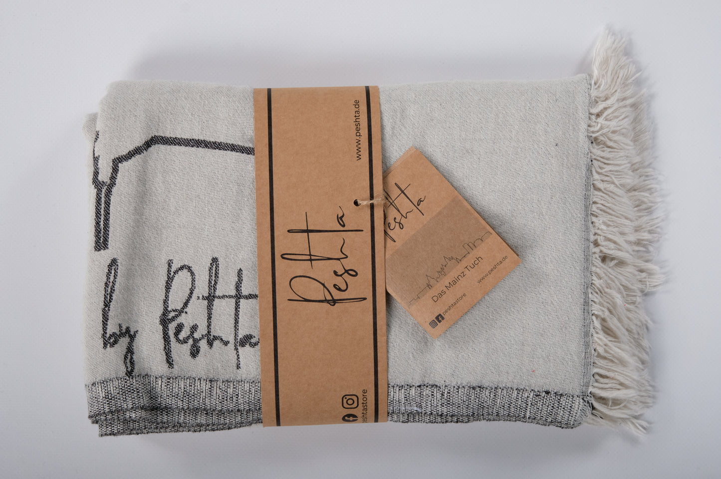 Mainz-Tuch. Entdecke Mainz in Stil: Lifestyle Tuch mit der Silhouette von Mainz. In 2 Farben.