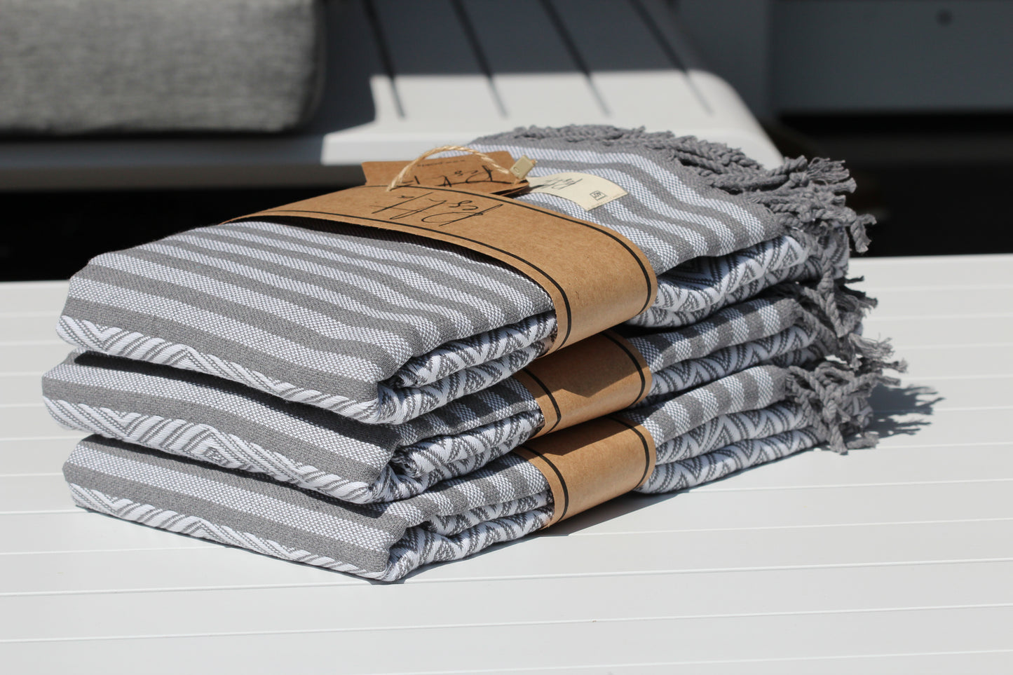 Luahoko - Strandtuch mit Rauten & Streifen