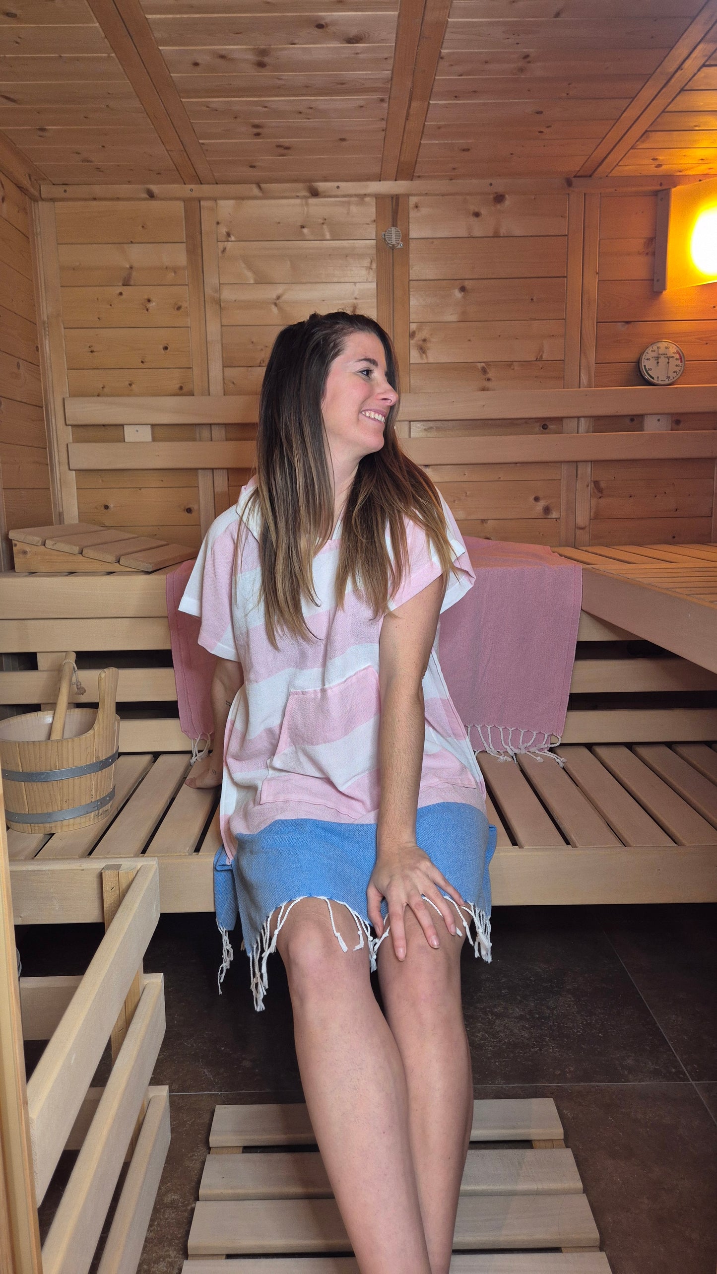Moti Poncho - Poncho mit Blockstreifen in 3 Farben