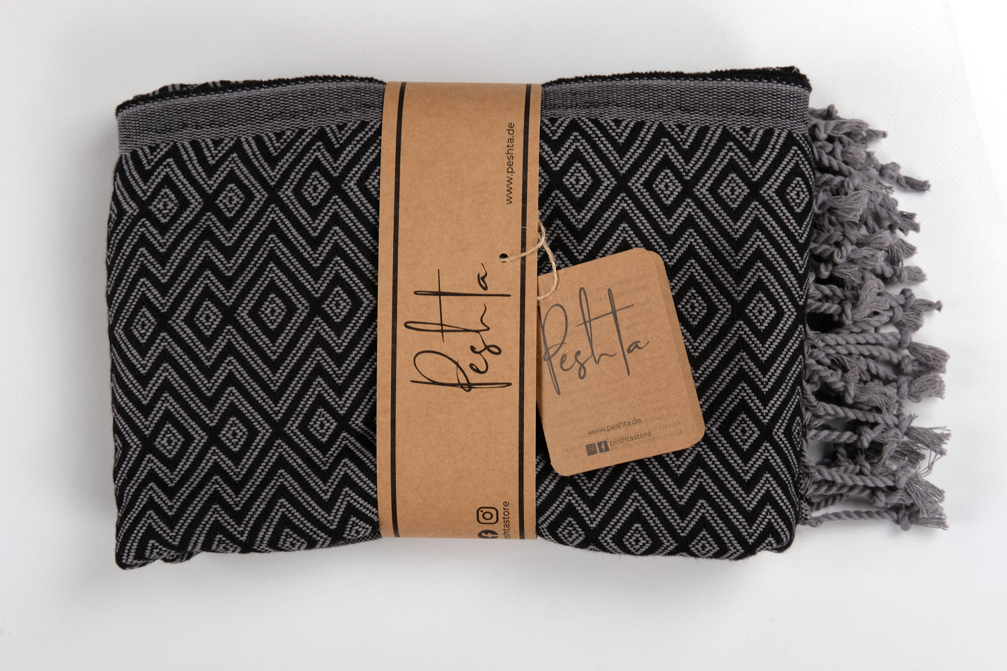 Luahoko - Saunatuch / Strandtuch mit Rauten