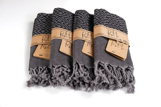 Luahoko - Handtuch mit Rauten & Streifen