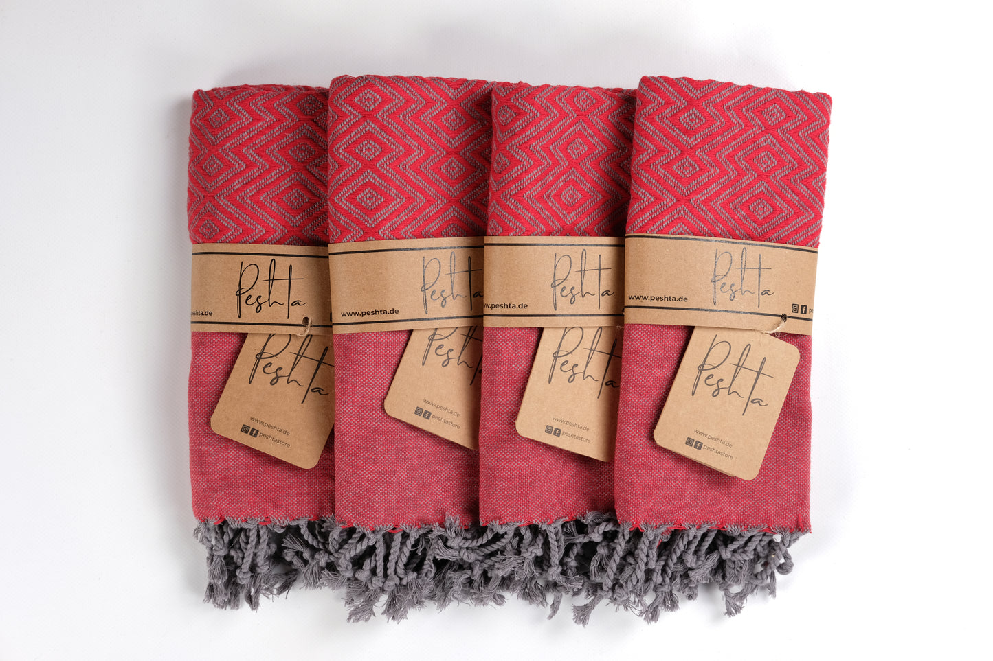 Luahoko - Handtuch mit Rauten & Streifen