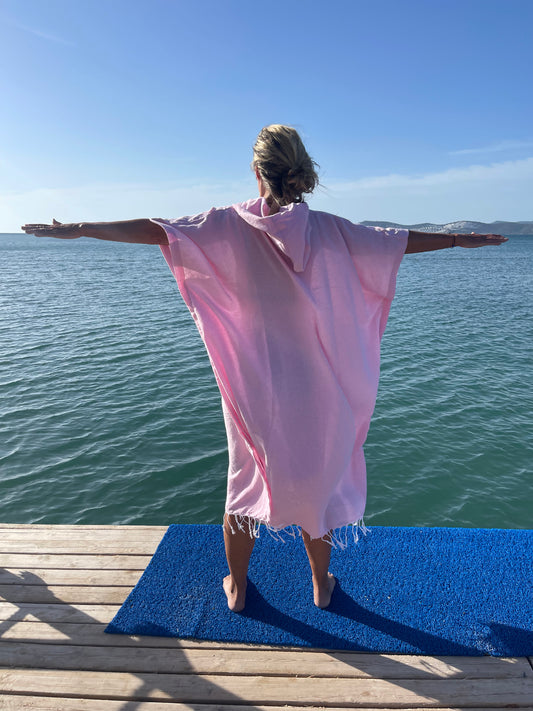 Mira Poncho Lang - Einfarbiges Poncho