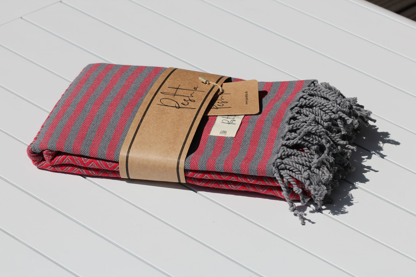 Luahoko - Strandtuch mit Rauten & Streifen