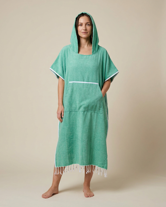 Mira Poncho Lang - Einfarbiges Poncho