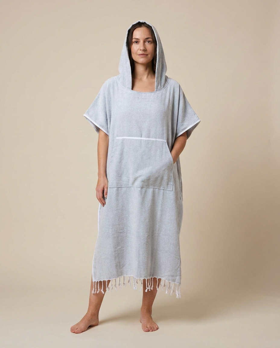 Mira Poncho Set - mit passendem Oversize Sauna-/Strandtuch